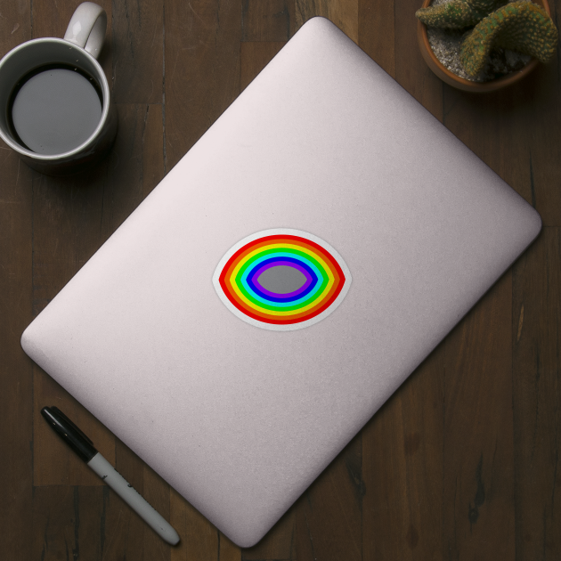 Rainbow Eye on Ultimate Gray by ellenhenryart